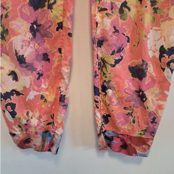 Sundance Luna Apricot Floral Beach Cropped Pull On Pants - Picture 5 of 8